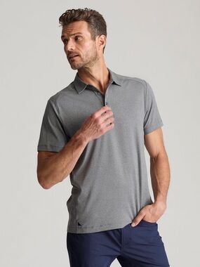 UNTUCKit Men's Heather Grey Short Sleeve Polo